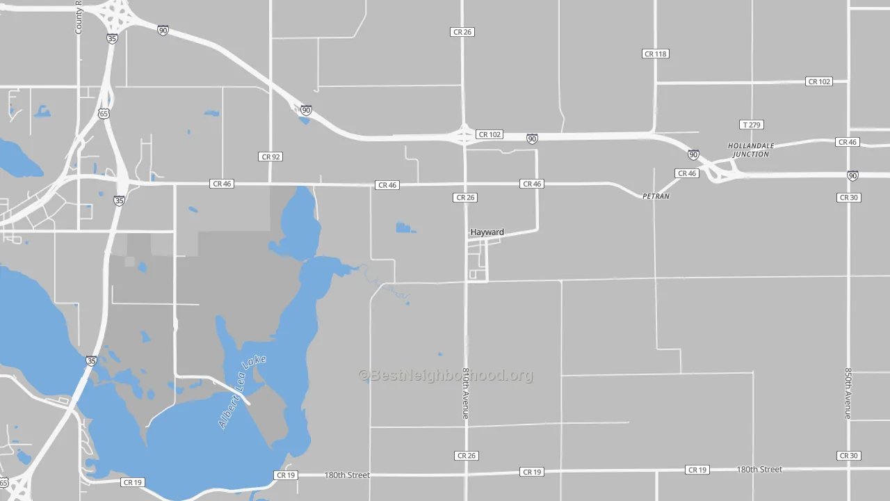 Transit Grade map of Hayward, MN