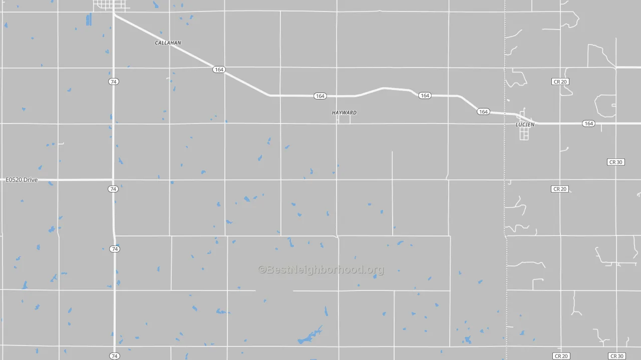Transit Grade map of Hayward, OK