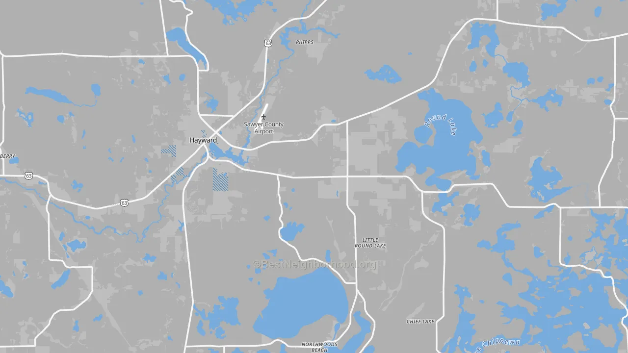 Transit Grade map of Hayward, WI