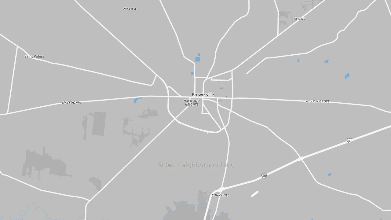 Transit Grade map of Haywood County, TN