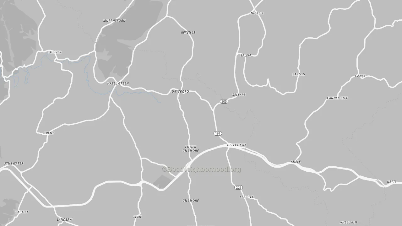 Transit Grade map of Hazel Green, KY