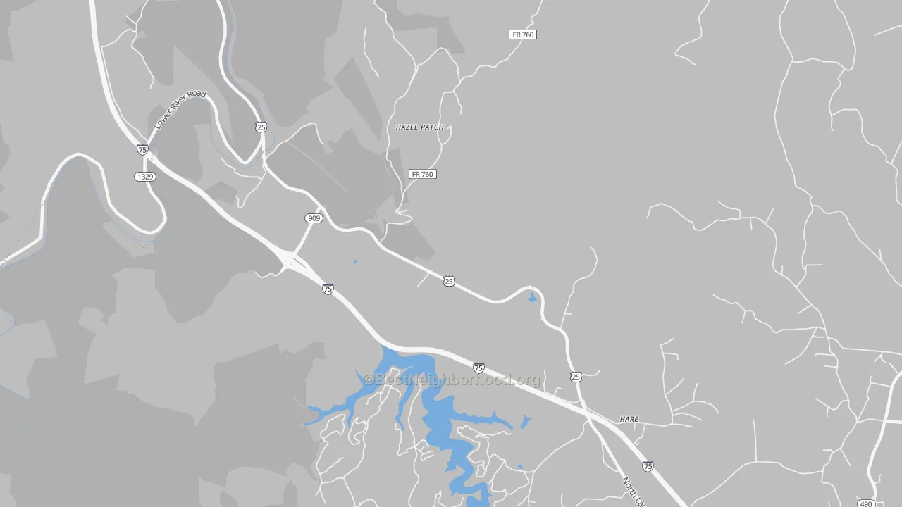 Transit Grade map of Hazel Patch, KY