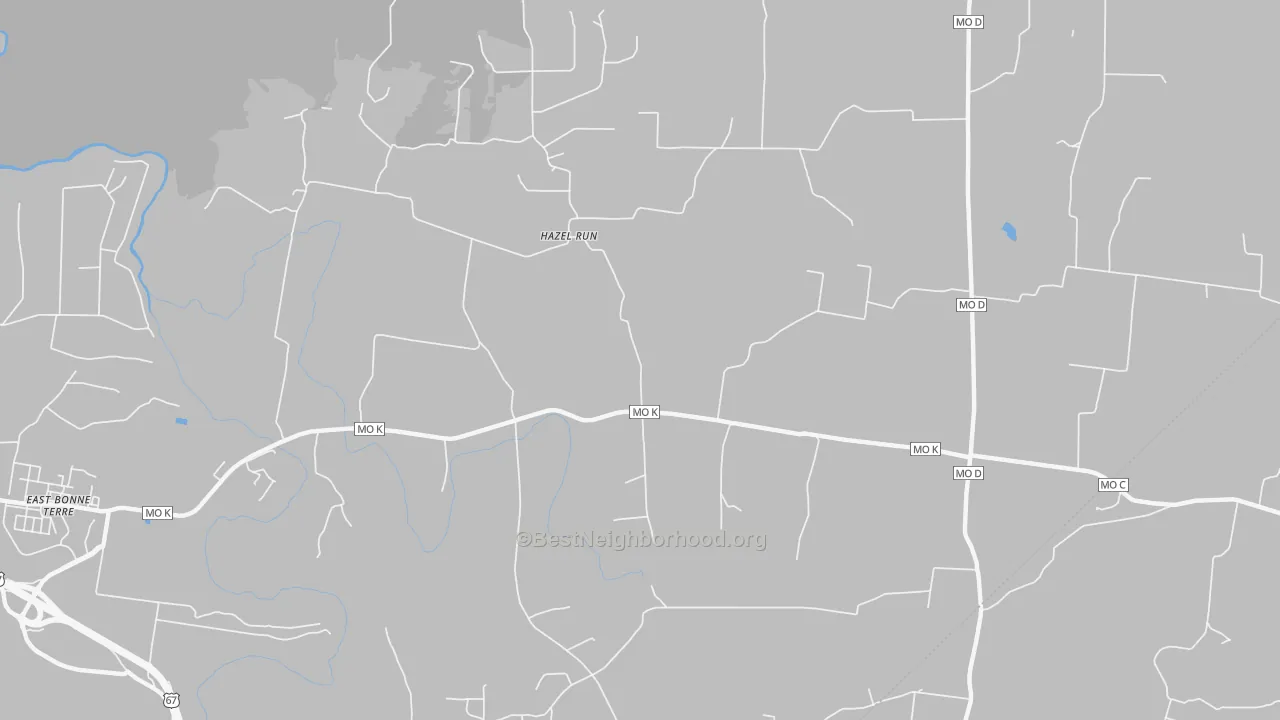 Transit Grade map of Hazel Run, MO