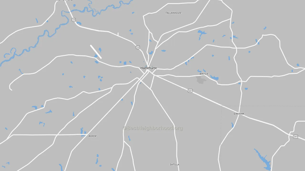 Transit Grade map of Hazlehurst, GA