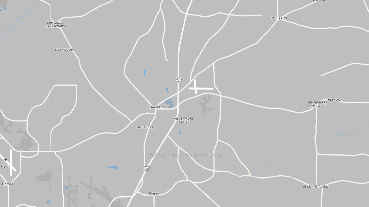 Transit Grade map of Headland, AL