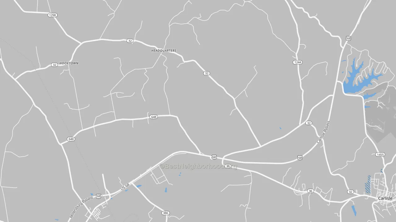 Transit Grade map of Headquarters, KY