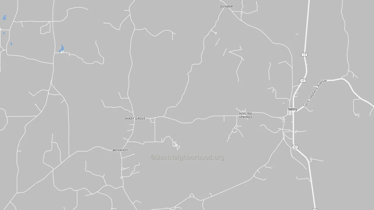 Transit Grade map of Healing Springs, AL