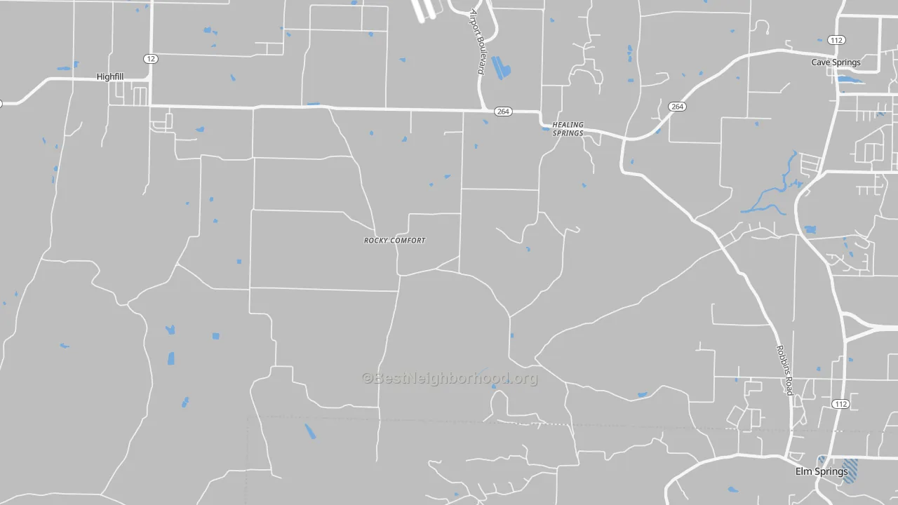 Transit Grade map of Healing Springs, AR