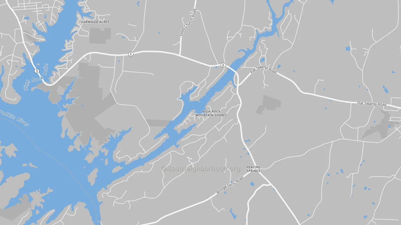 Transit Grade map of Healing Springs, NC