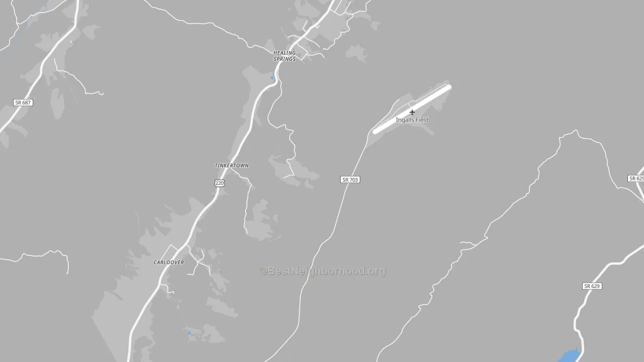 Transit Grade map of Healing Springs, VA