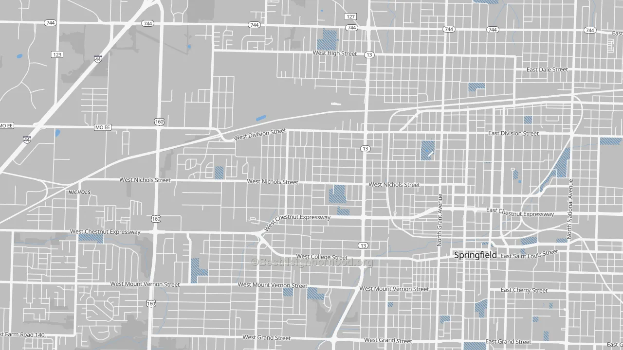 Transit Grade map of Heart of the Westside, Springfield, MO