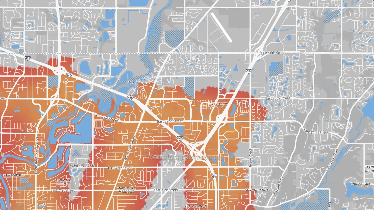 Transit Grade map of Hearth Stone, Indianapolis, IN