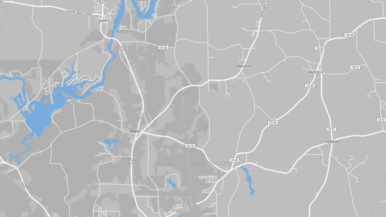 Transit Grade map of Heath, AL