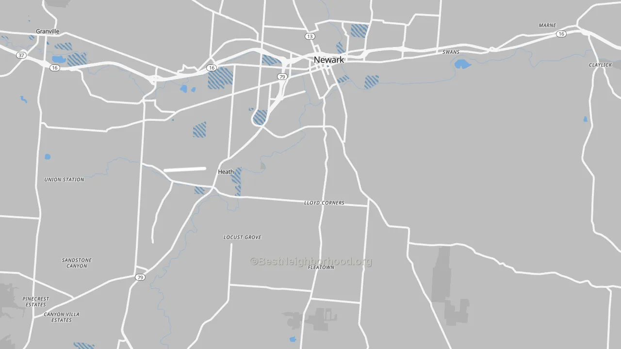 Transit Grade map of Heath, OH