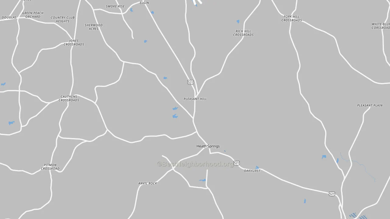 Transit Grade map of Heath Springs, SC
