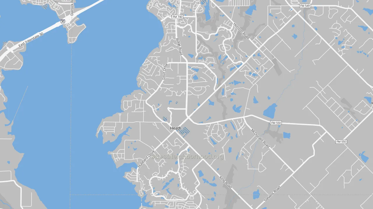 Transit Grade map of Heath, TX