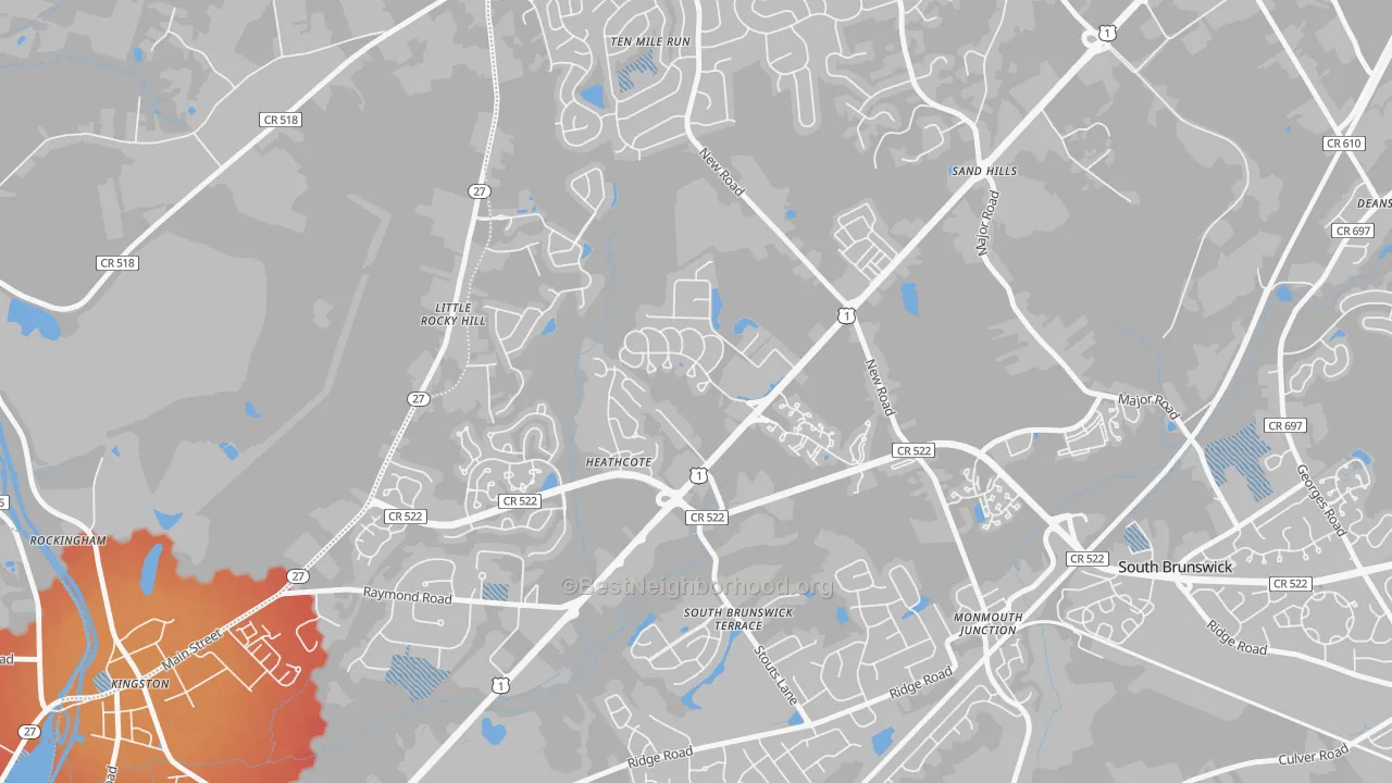 Transit Grade map of Heathcote, NJ
