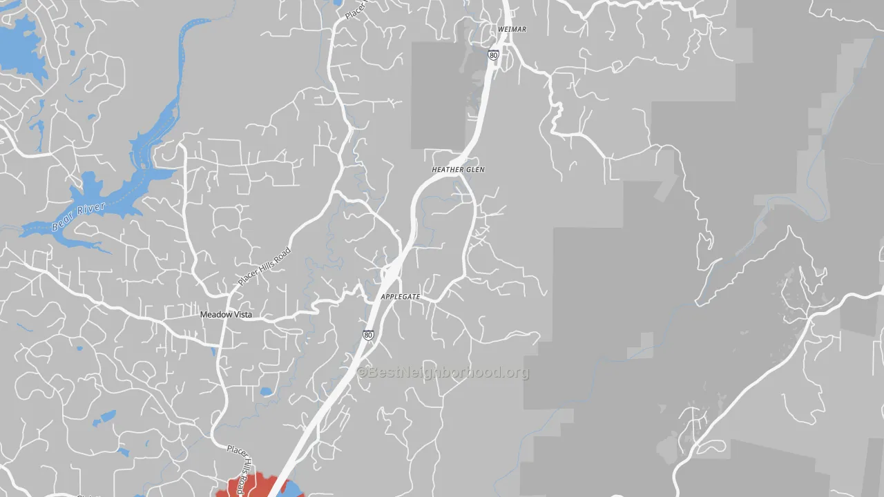 Transit Grade map of Heather Glen, CA