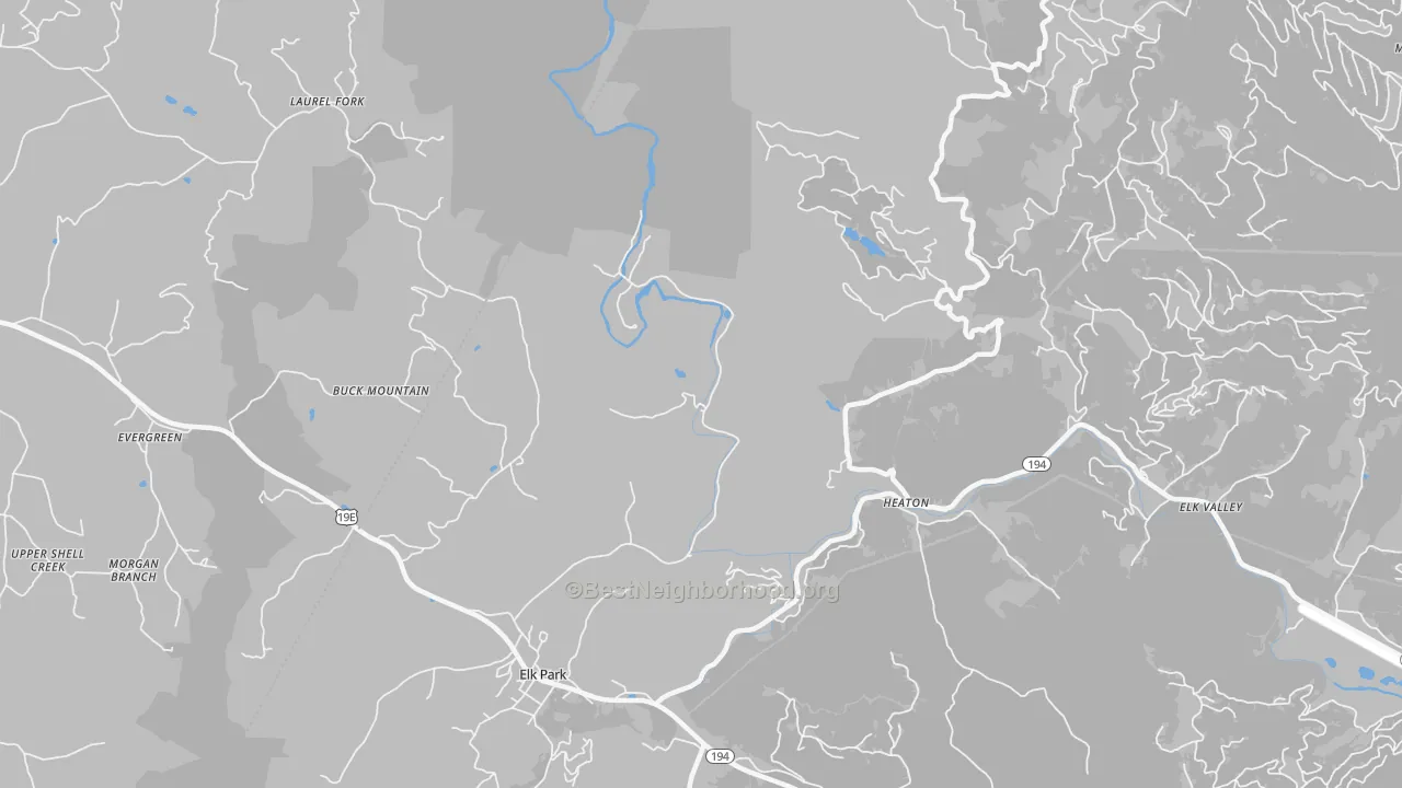 Transit Grade map of Heaton, NC