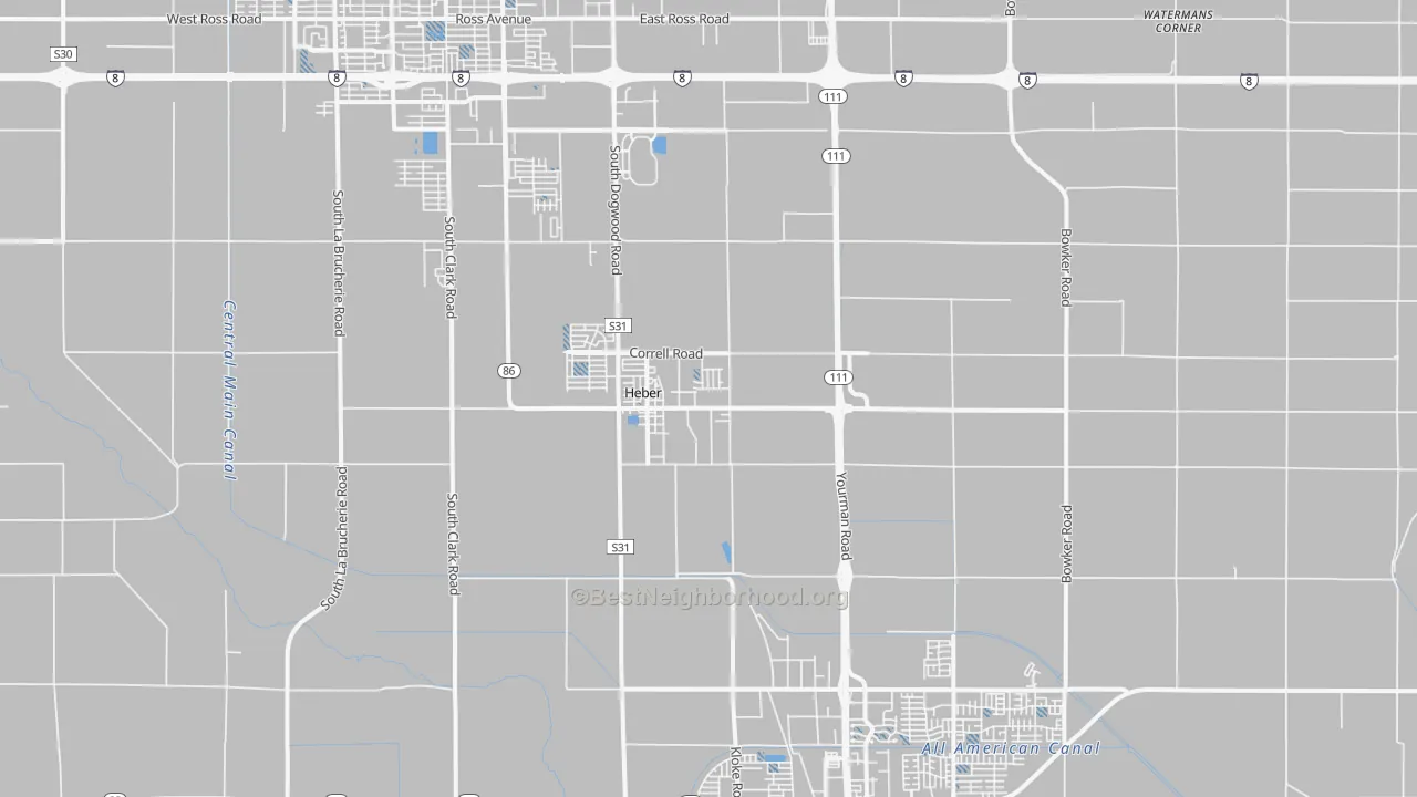 Transit Grade map of Heber, CA