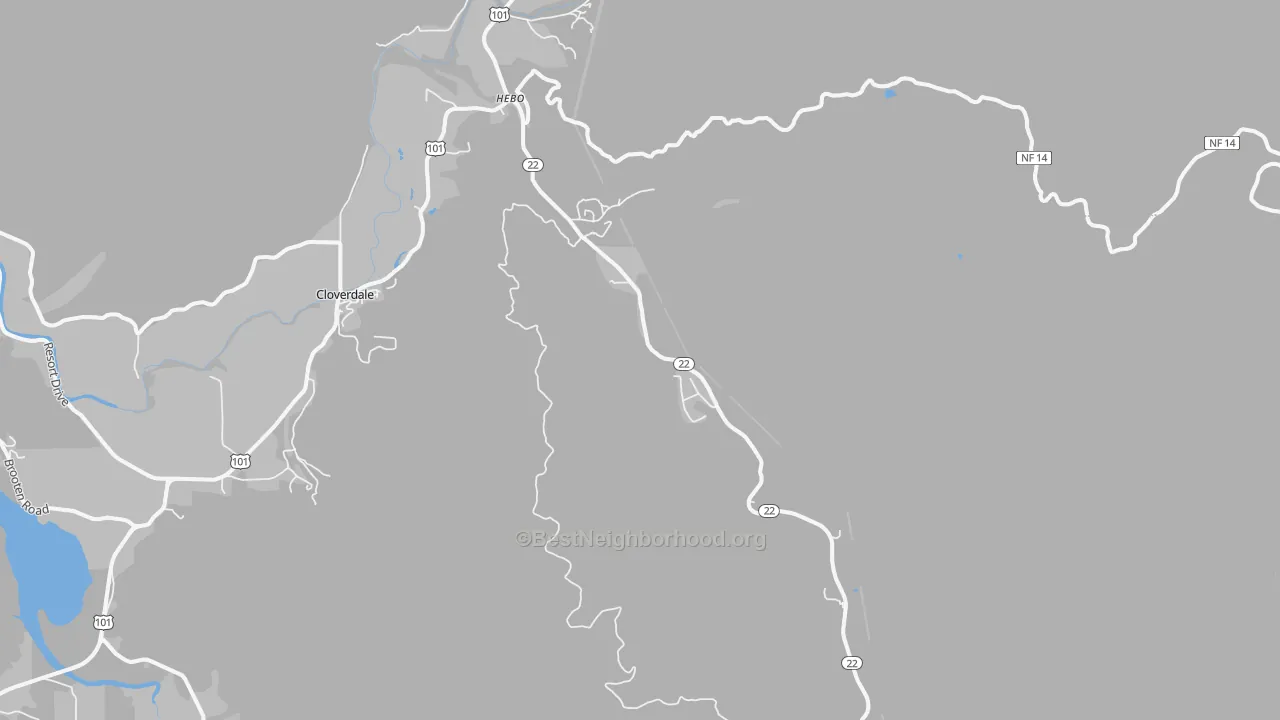 Transit Grade map of Hebo, OR