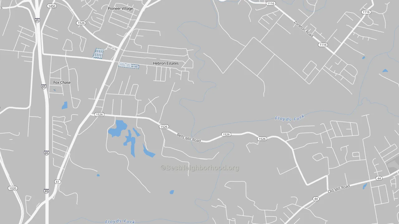 Transit Grade map of Hebron Estates, KY