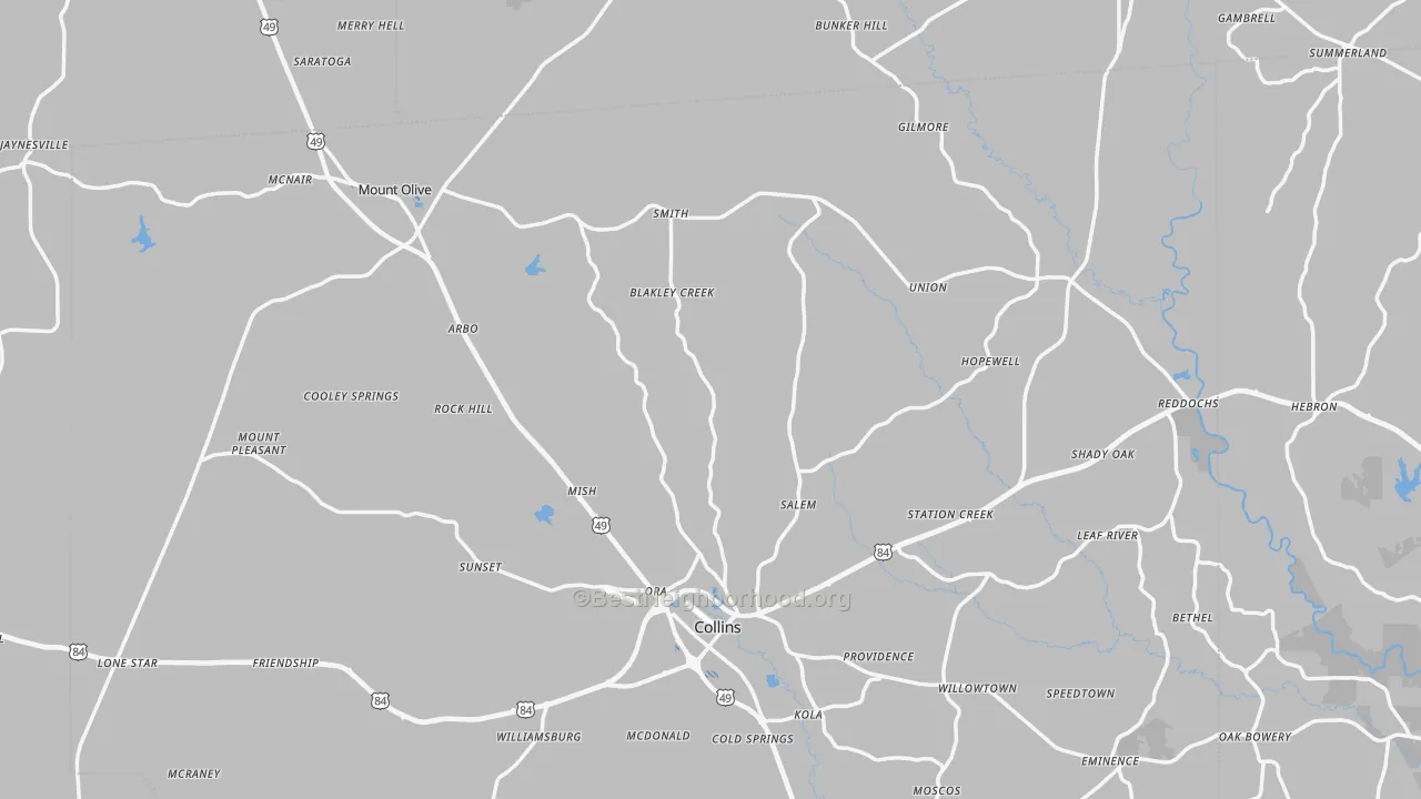 Transit Grade map of Hebron, MS