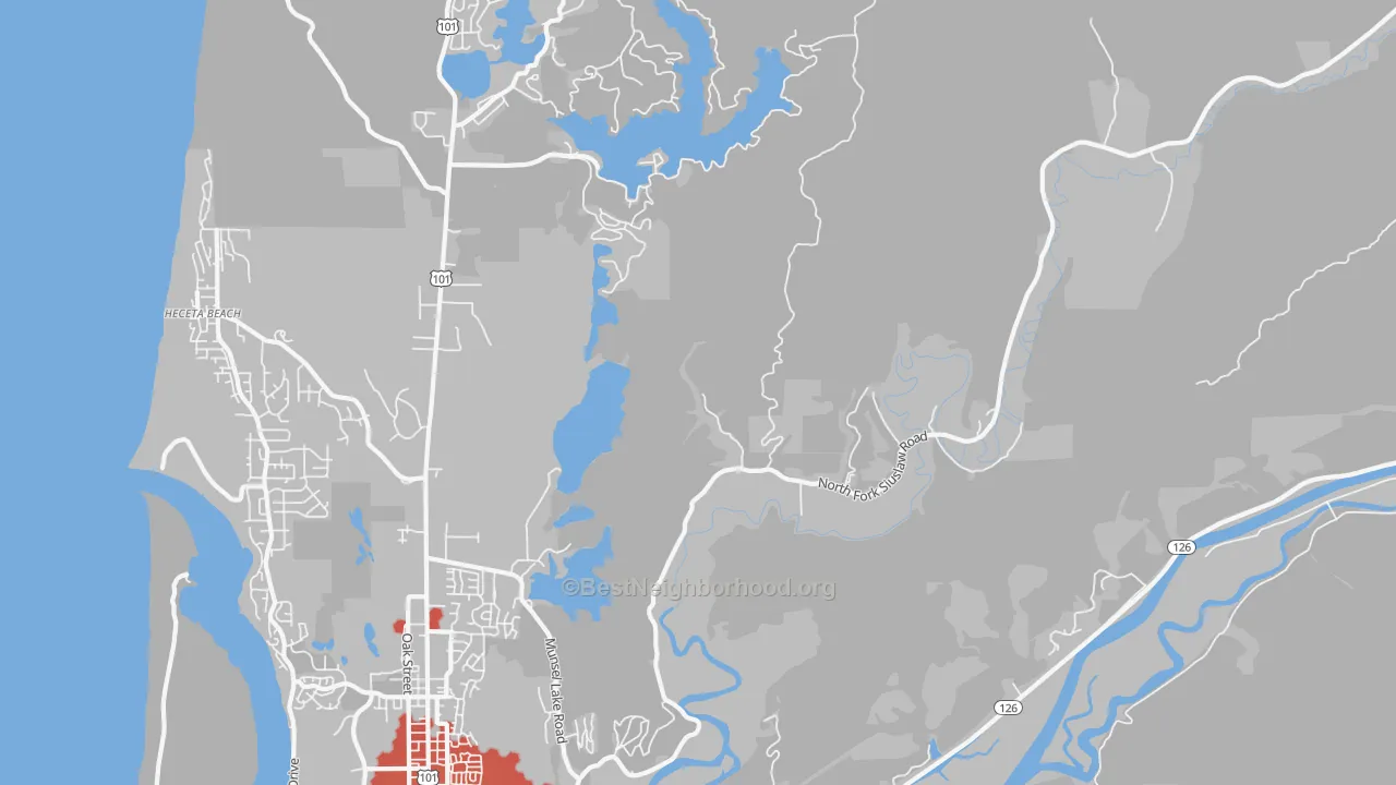 Transit Grade map of Heceta Junction, OR