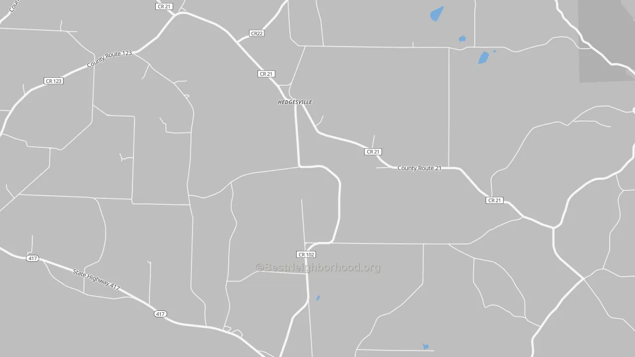 Transit Grade map of Hedgesville, NY