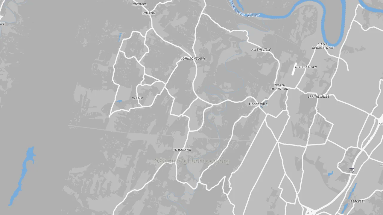 Transit Grade map of Hedgesville, WV
