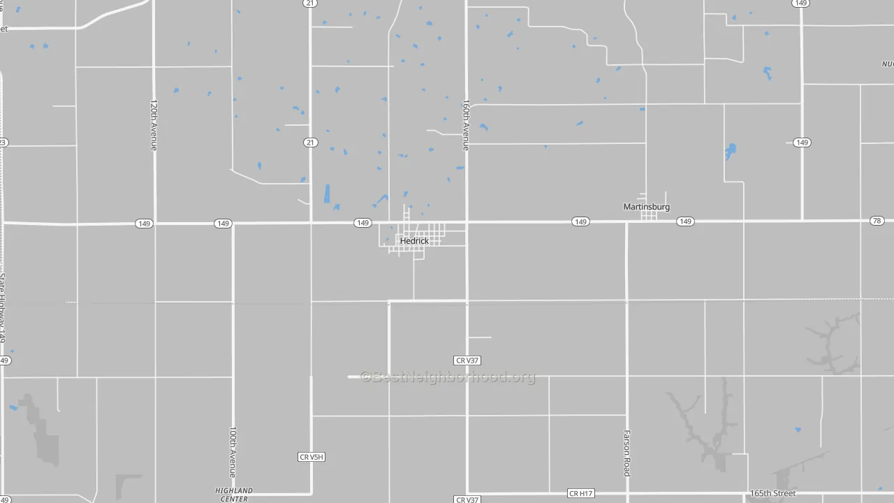 Transit Grade map of Hedrick, IA