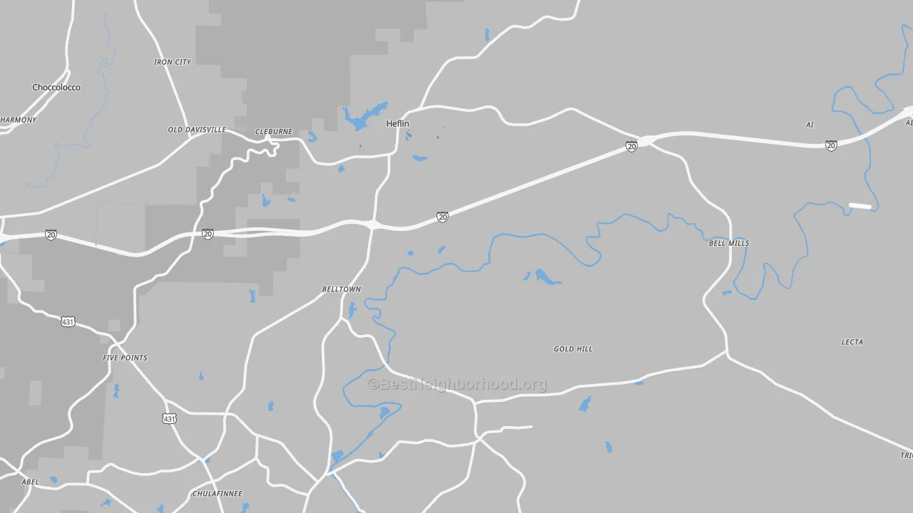 Transit Grade map of Heflin, AL