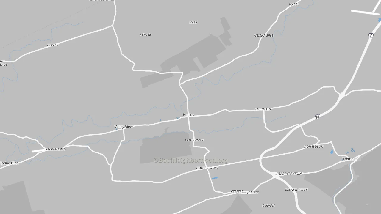 Transit Grade map of Hegins, PA