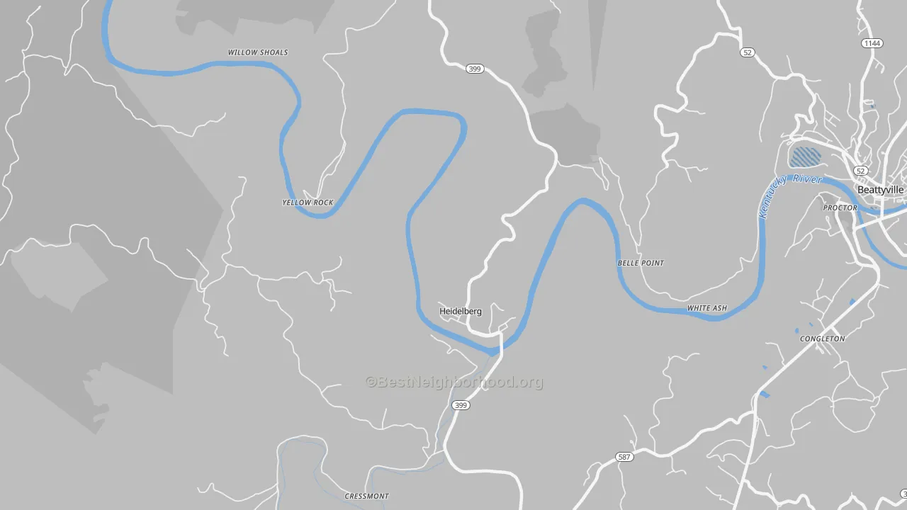 Transit Grade map of Heidelberg, KY