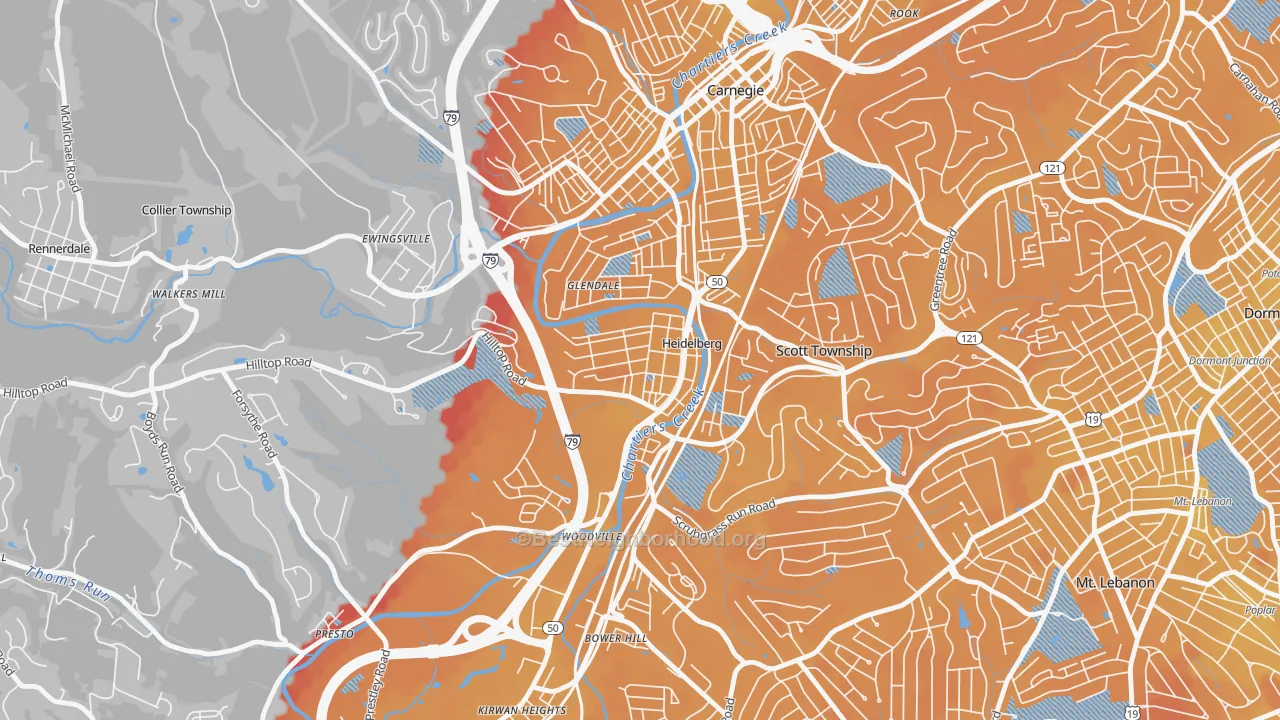 Transit Grade map of Heidelberg, PA