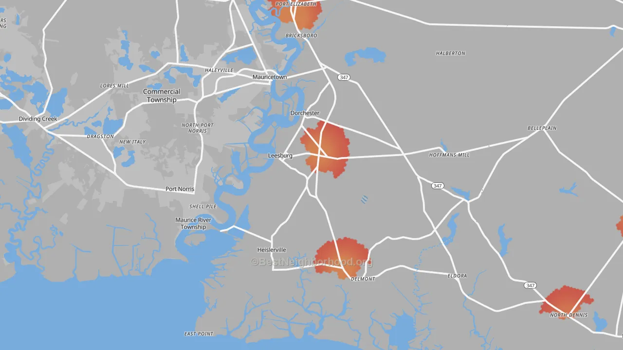 Transit Grade map of Heislerville, NJ