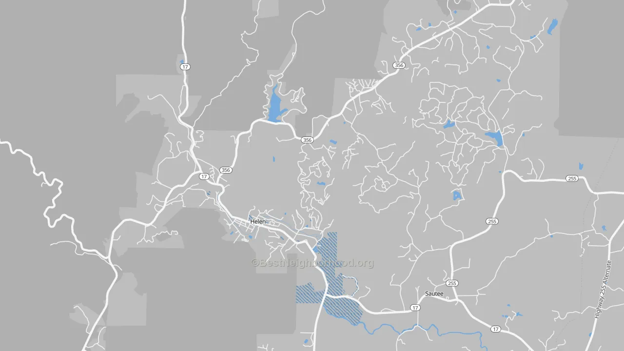 Transit Grade map of Helen, GA