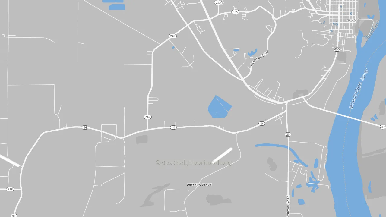 Transit Grade map of Helena Crossing, AR