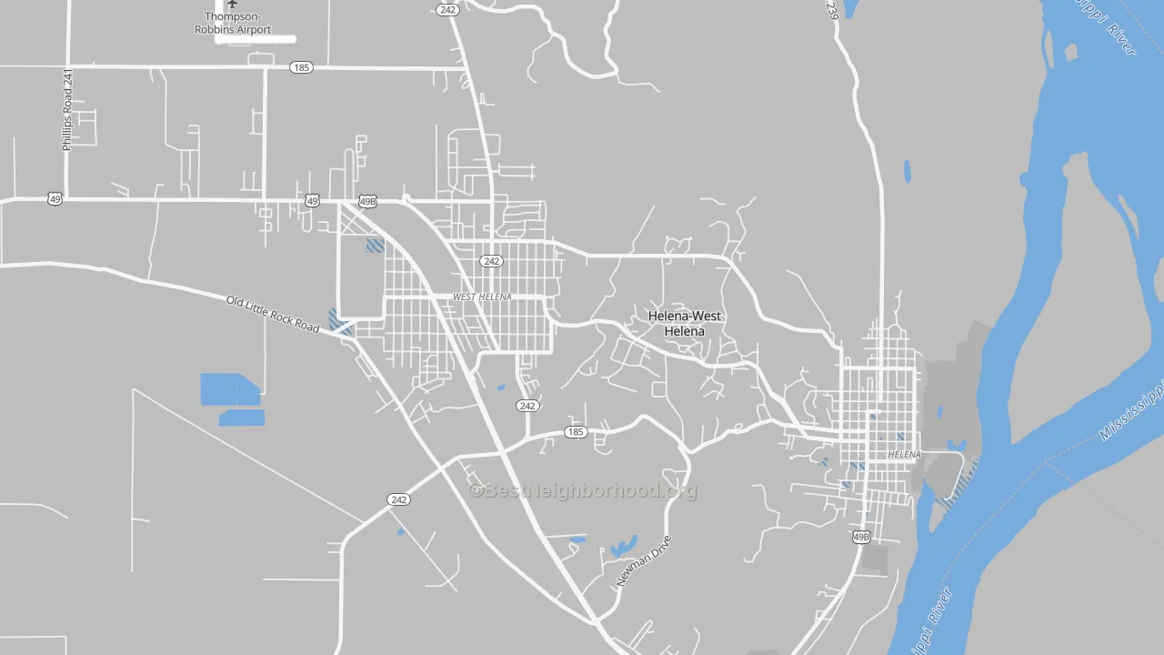 Transit Grade map of Helena-West Helena, AR