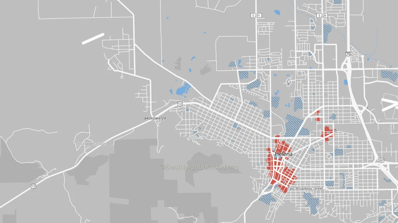 Transit Grade map of Helena West Side, MT