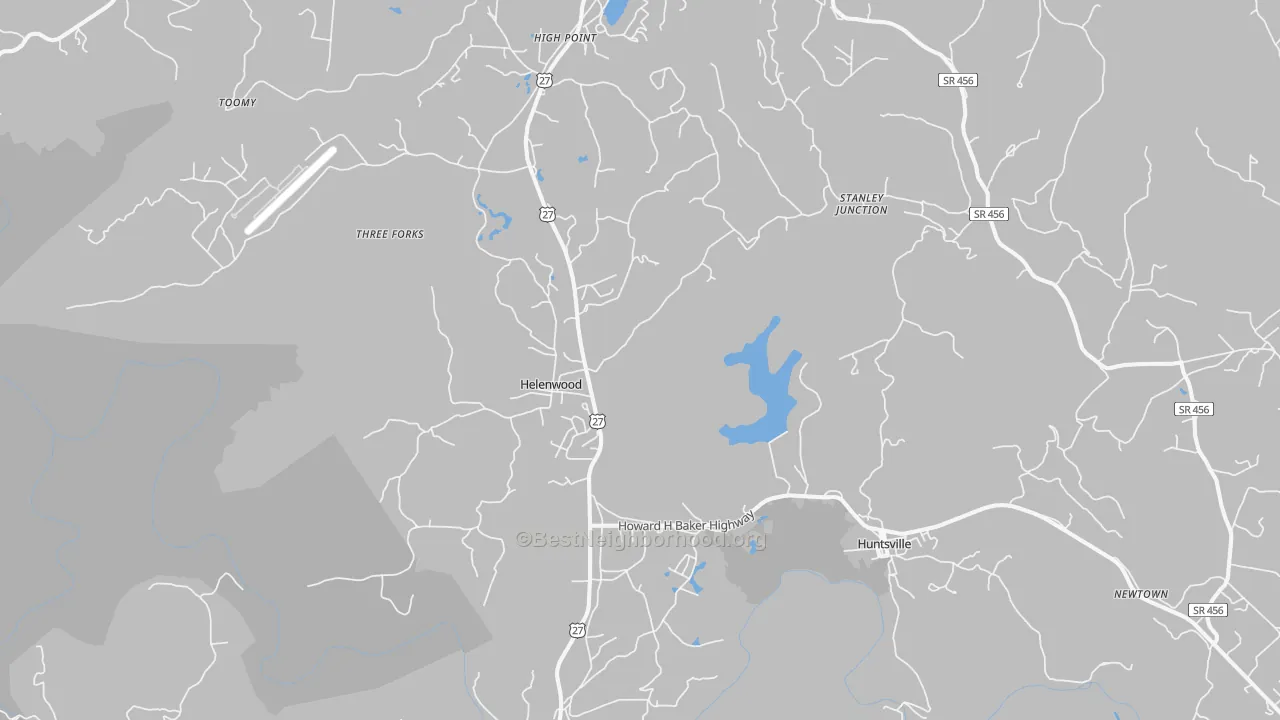 Transit Grade map of Helenwood, TN