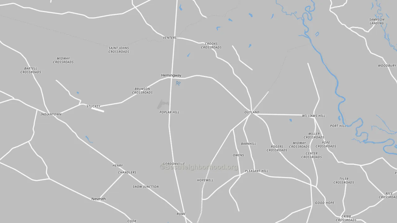 Transit Grade map of Hemingway, SC