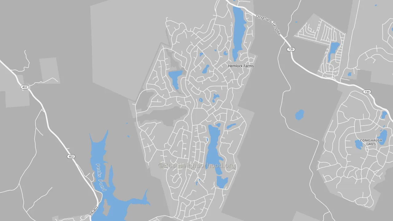 Transit Grade map of Hemlock Farms, PA
