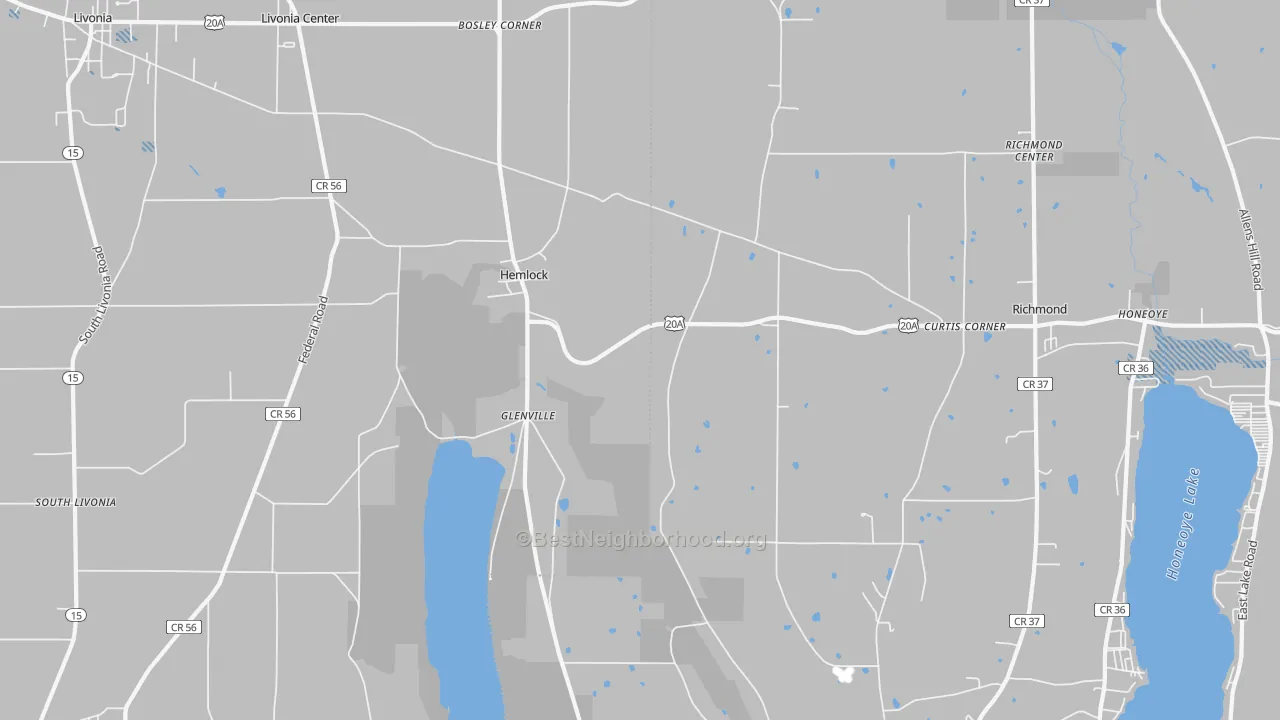 Transit Grade map of Hemlock, NY