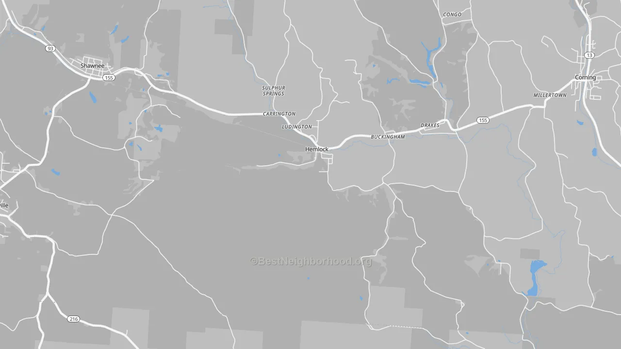 Transit Grade map of Hemlock, OH