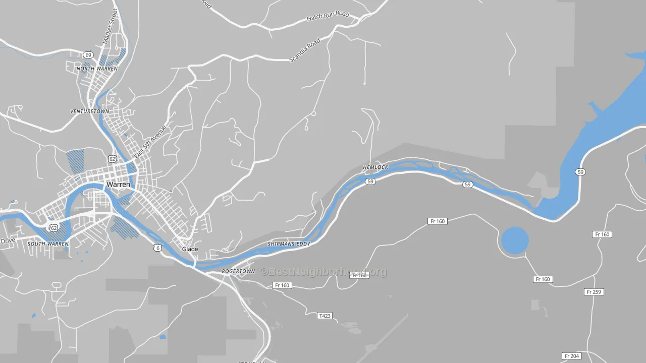 Transit Grade map of Hemlock, PA