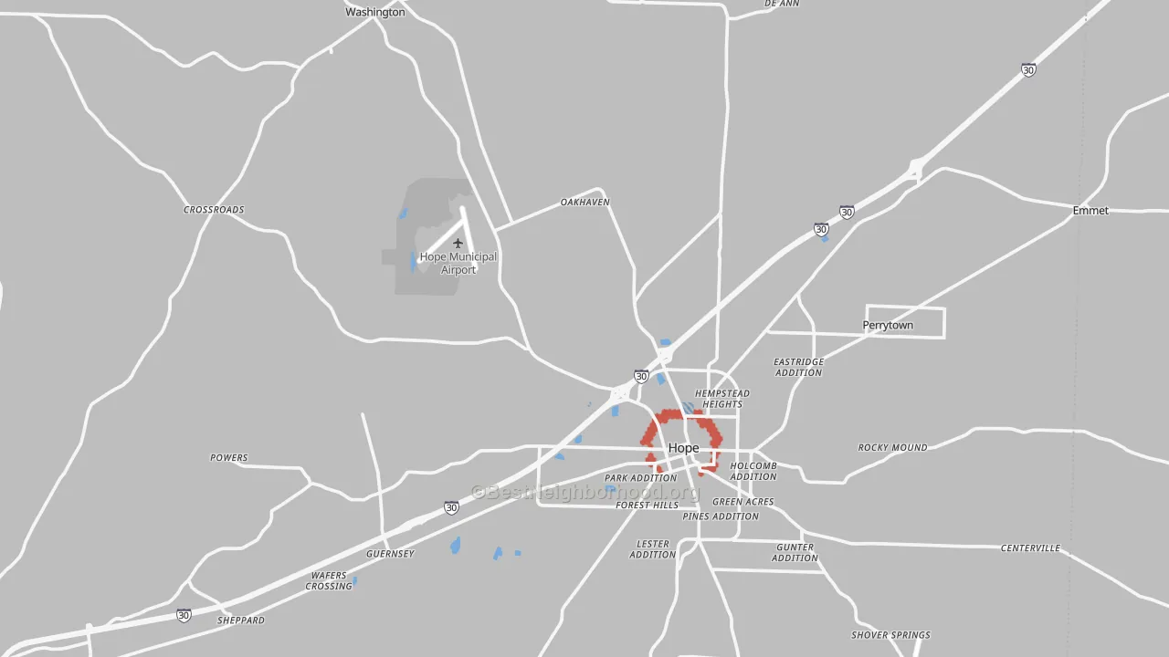 Transit Grade map of Hempstead County, AR