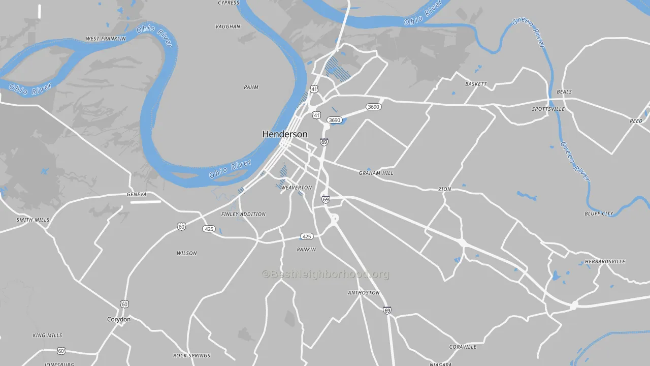Transit Grade map of Henderson County, KY