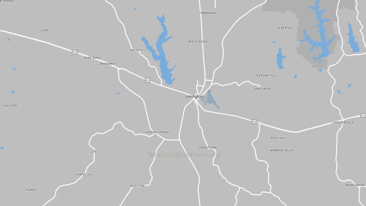Transit Grade map of Henderson County, TN