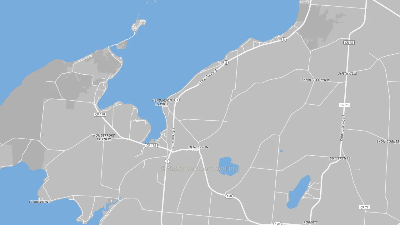 Transit Grade map of Henderson Harbor, NY
